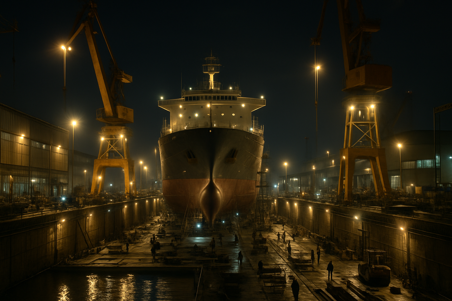 船厂夜景