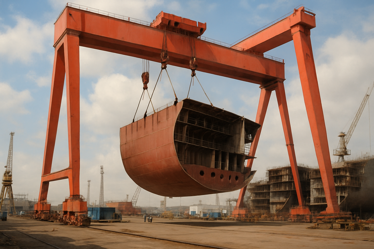 金属船舶建造现场